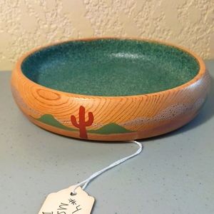 Cactus Ash Bowl w/Inlace, Decorative Purposes Only #eshopchicago Hand Crafted